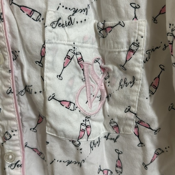 EUC Victorias Secret Champagne Toast Celebration Long Sleeve Pajamas Set Medium - Picture 3 of 6